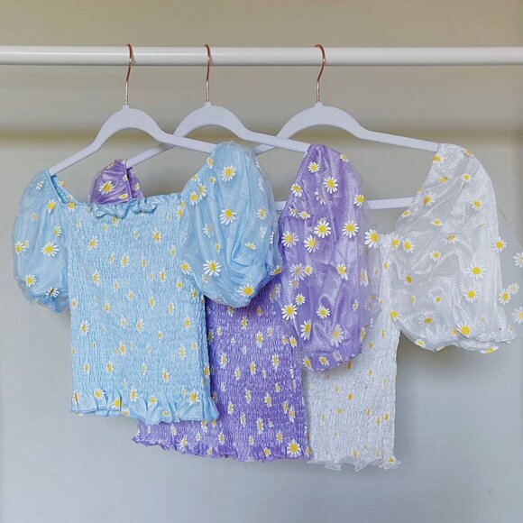 3 set Daisy Summer Crop Top - Picture 1 of 8
